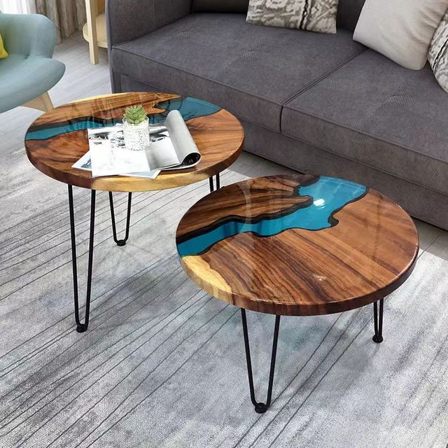 Custom Resin River Table Round Small Living Room Table Coffee Table Wood  Slab Coffee Round Epoxy Resin Table Top - Coffee Tables - AliExpress